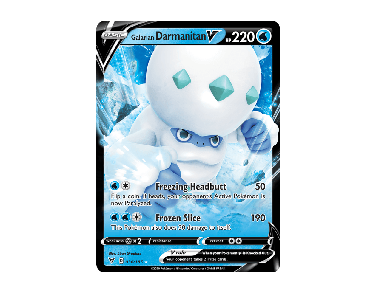 Galarian Darmanitan V VV 36/185 (Vivid Voltage)