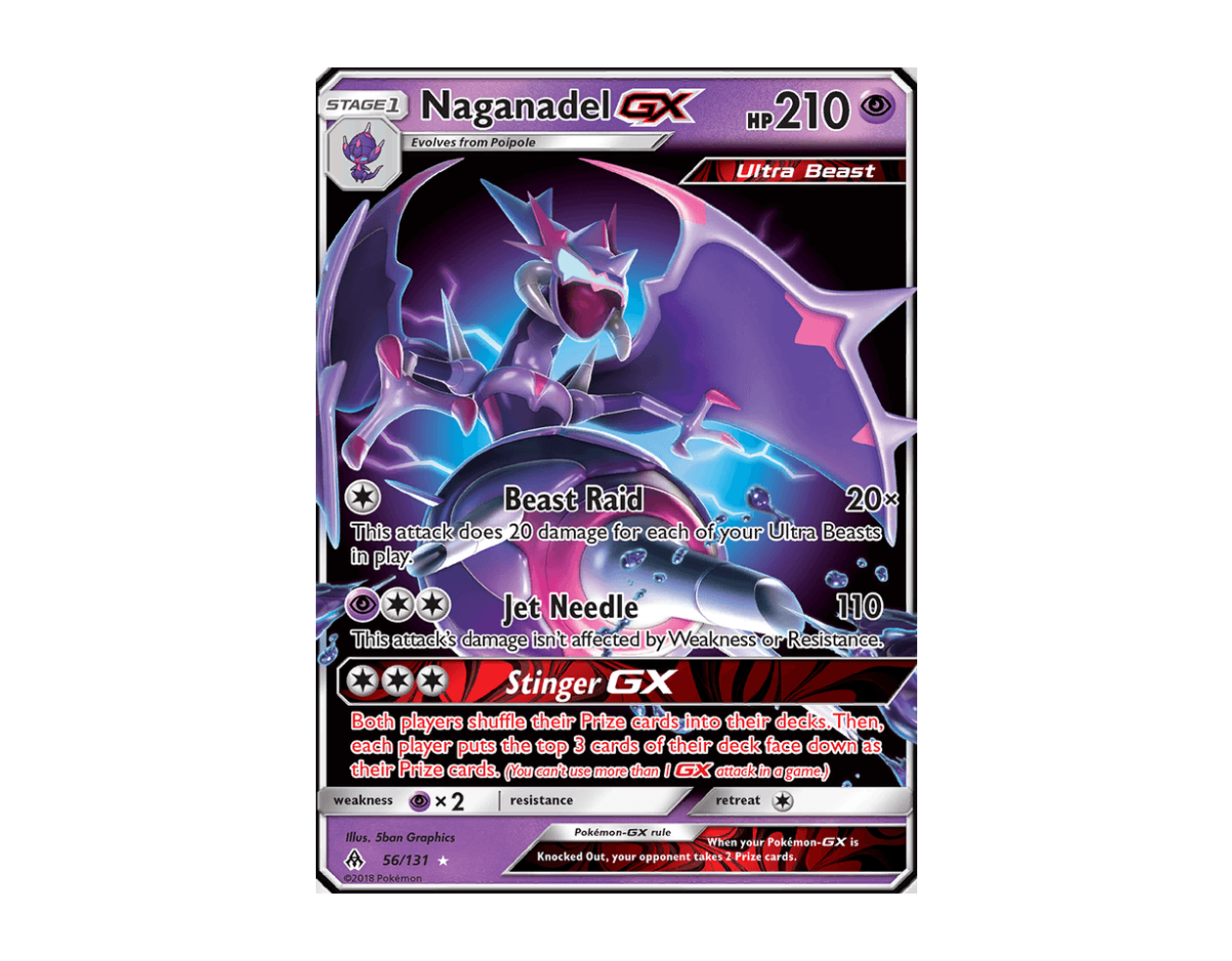 Naganadel GX FL 56/131 (Forbidden Light)