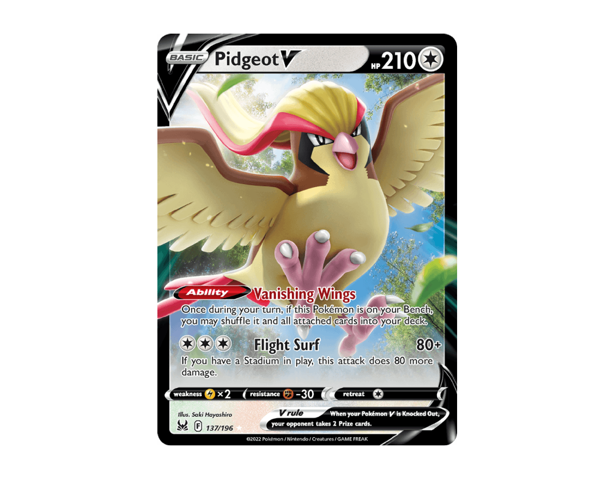 Pidgeot V LO 137/196 (Lost Origin)