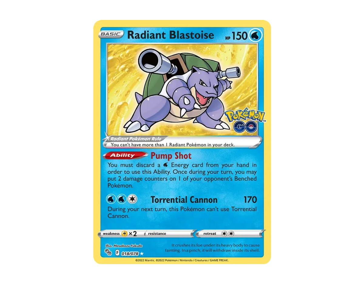 Radiant Blastoise PG 018/78 (Pokémon GO)