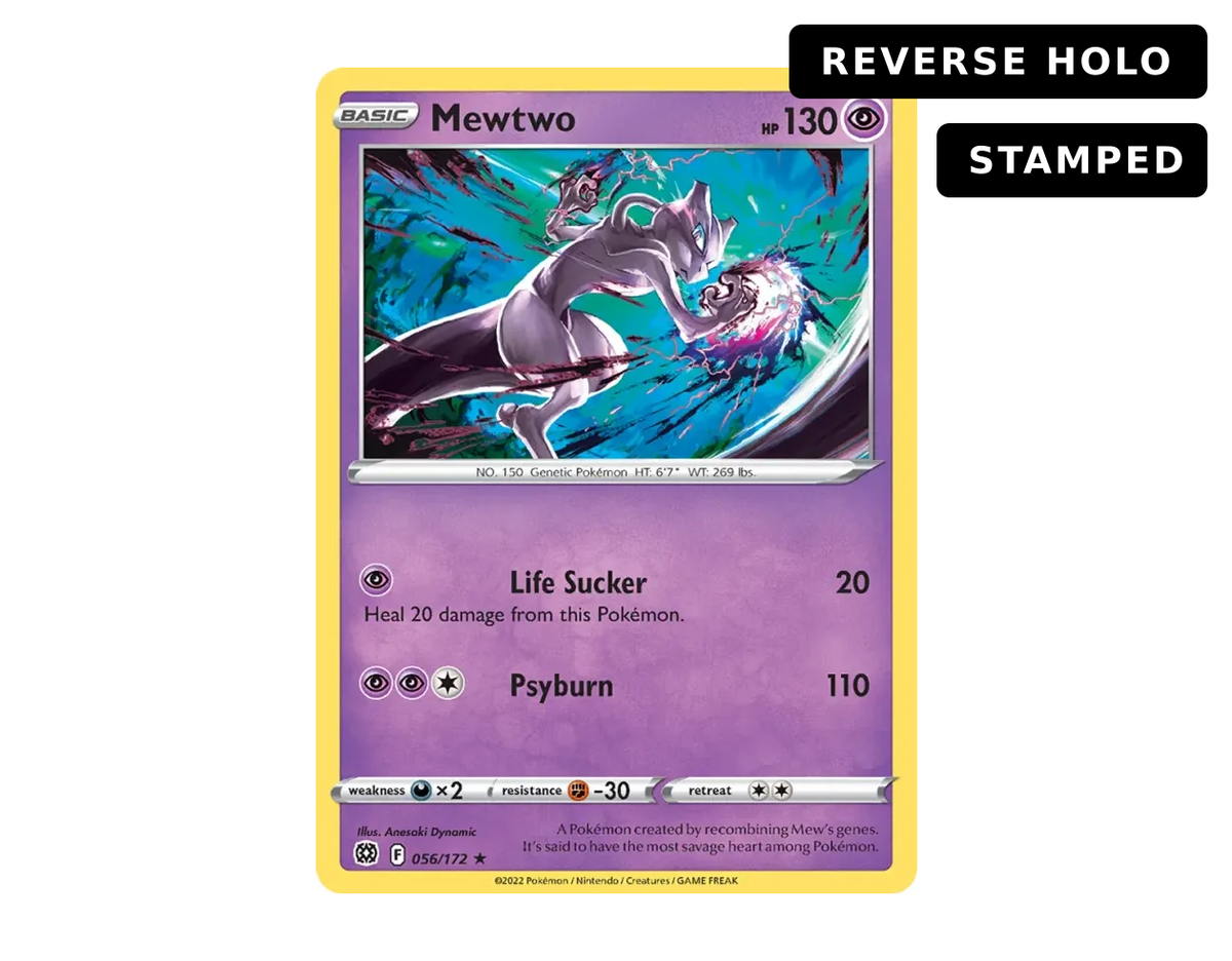 Mewtwo BS 056/172 (Brilliant Stars) - Reverse Holo - Stamped