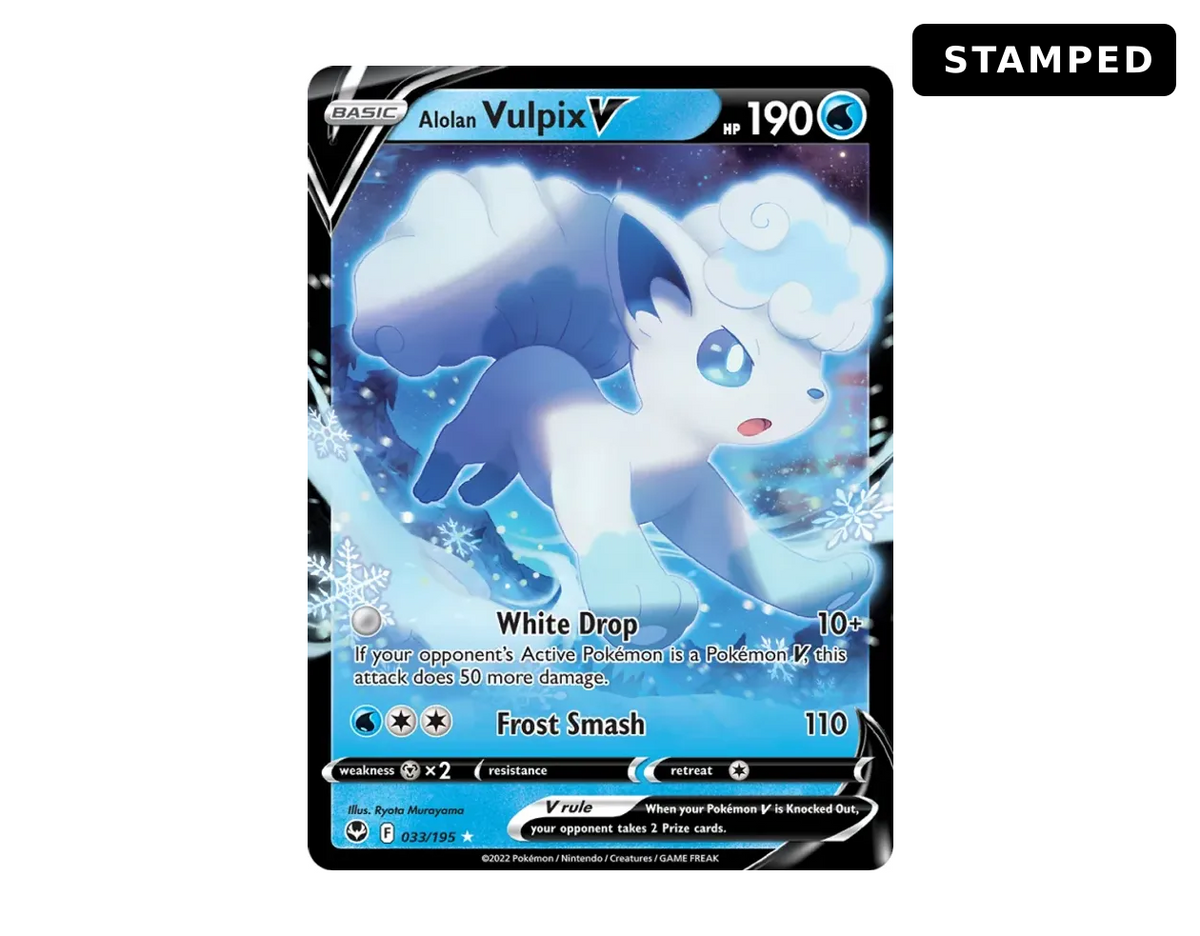 Alolan Vulpix V ST 033/195 (Silver Tempest) - Stamped