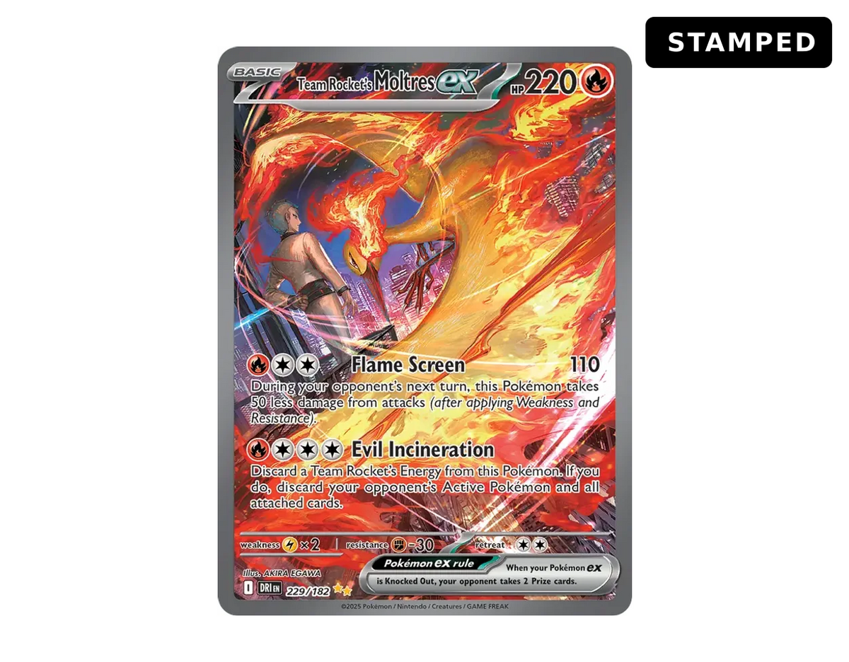 Team Rocket's Moltres ex DR 229/182 (Destined Rivals) - Stamped