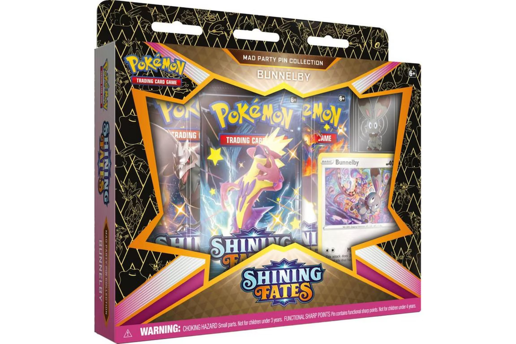 Pokémon TCG Sword & Shield Shining Fates Mad Party Pin Collection Bunnelby