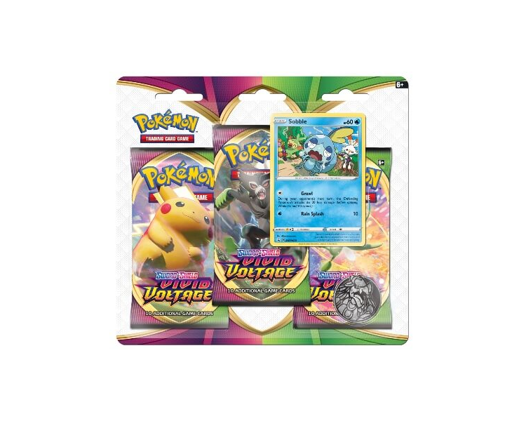 Pokémon TCG: Sword & Shield - Vivid Voltage: Sobble 3-Pack Blister