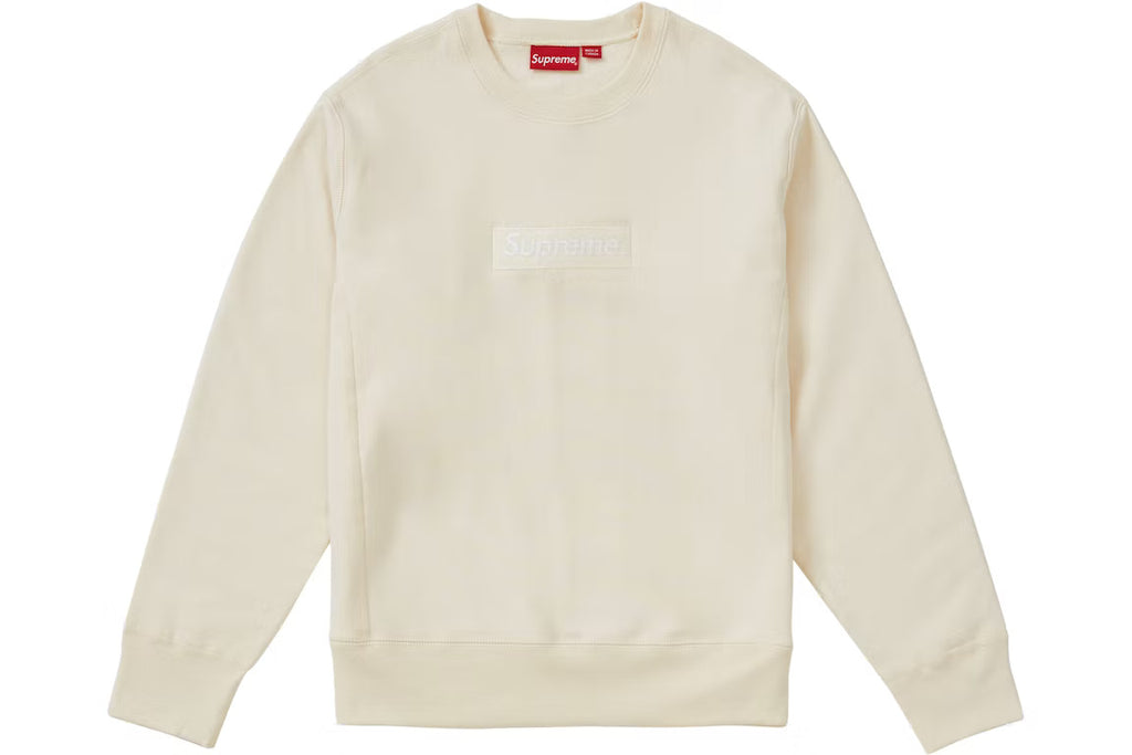 Supreme Box Logo Crewneck (FW18) Natural