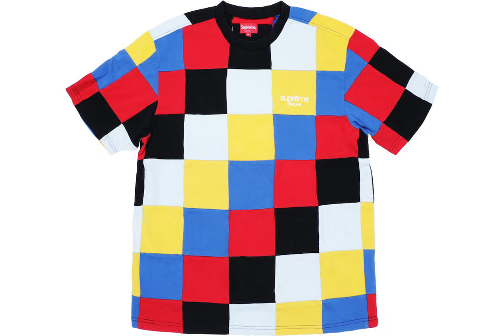 Supreme Patchwork Pique Tee Red/Yellow/Blue