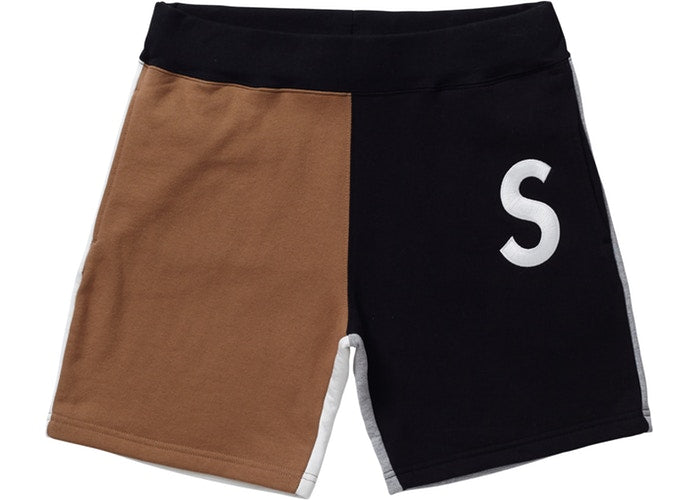 Supreme S Logo Colorblocked Sweatshort Black