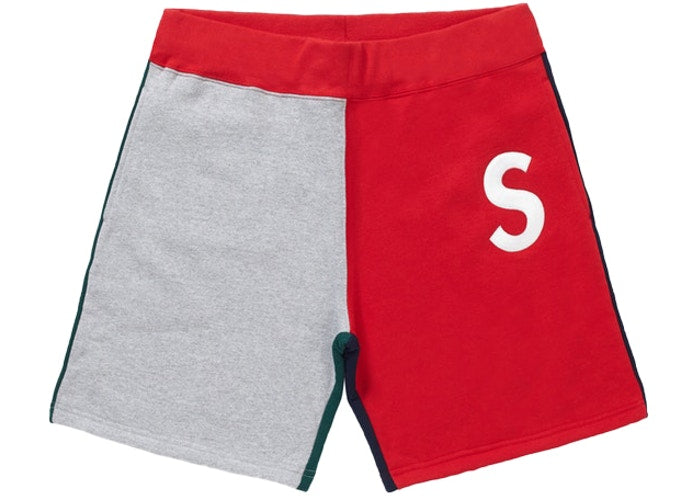 Supreme S Logo Colorblocked Sweatshort Red